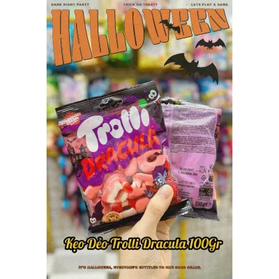Kẹo Dẻo Răng Ma Dracula 100Gram - Bánh Kẹo Halloween - Túi Kẹo Halloween Cho Bé