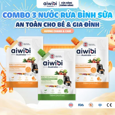 Nước Rửa Bình Sữa, Rau Củ Quả, Sạch Chén Bát Aiwibi An Toàn Cho Gia Đình (Túi 700ml Dạng Gel)