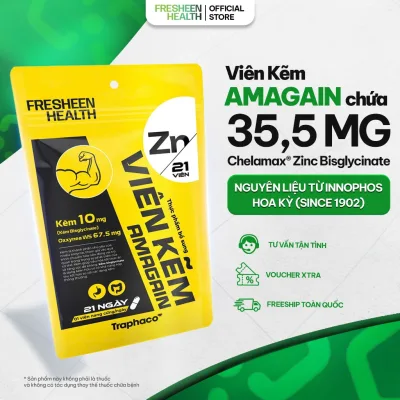 Viên kẽm AMAGAIN sử dụng công nghệ Kẽm Chelamax® Bisglycinate nhập Mỹ được phân phối bởi Fresheen Health