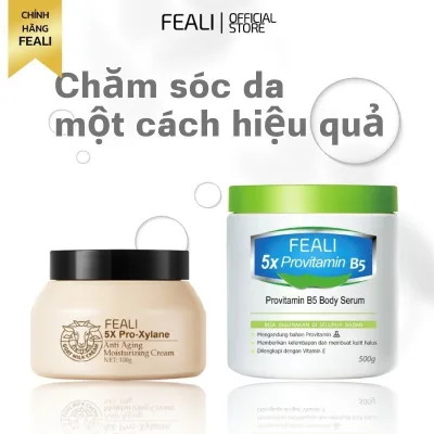 Feali Skin Care Product Set Helps Moisturize and Hydrate the Skin: 5X Pro Xylane Moisturizing Cream + 5X Provitamin B5 – Cream for Dry Skin, Smooths the Skin, Contains Vitamin B5.