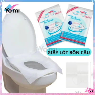 Gói 10 miếng giấy lót bồn cầu du lịch, giấy lót bồn vệ sinh dùng một lần tiện lợi