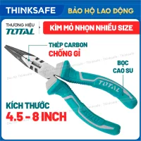 Kìm mỏ nhọn Total THT120606P kích thước 160mm, chất liệu thép, tay cầm cao su, Kìm cắt dây điện chính hãng - Thinksafe