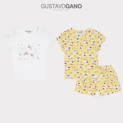3-Piece Set - 2 T-Shirts and Shorts for Gustavo Gano Girls