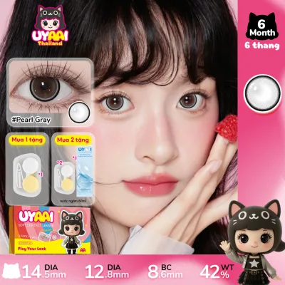 UYAAI Eyes Lens cận xám Kính áp tròng lens Mắt xám devil eyes lens Pearl Gray giãn tròng to 14.5mm nữ