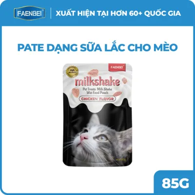 Pate cho mèo Faenbei, Pate dạng sữa lắc vị thịt gà, Ngon miệng, Dinh dưỡng cao, Cho mọi độ tuổi, 85g
