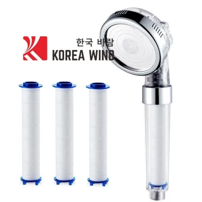 Vòi Sen Tắm Tăng Áp Kèm 3 Lõi Lọc , vòi sen bông PP, hạt ion âm lọc nước 3 chế độ trong suốt