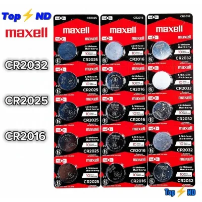 Vỉ 5 Pin cmos cúc áo Maxell CR2032 CR2025 CR2016 Dùng Cho xe Honda vision,xe SH,ABđồng hồ,máy tính
