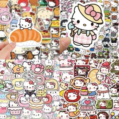 Miếng dán sticker mèo Hello Kitty dán trang trí sổ sách bình nước, mũ bảo hiểm, hình dán Kitty dễ thương