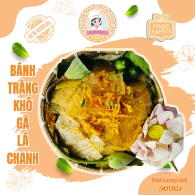 Bánh tráng khô gà lá chanh ĐẶC BIỆT - Đồ ăn vặt NHƯ NGỌC - THƠM NGON MỜI BẠN ĂN NHA - BÁNH HÚT CHÂN KHÔNG AN TOÀN VỆ SINH THỰC PHẨM - KHỐI LƯỢNG 500G - 1KG