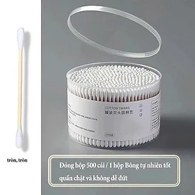 Dụng cụ làm đẹp sức khỏe  _Hộp 500c tăm bông ráy tai lớn  cao cấp với 2 đầu tăm thiết kế hình dáng khác nhau làm sạch sâu bên trong , phù hợp cho mọi người