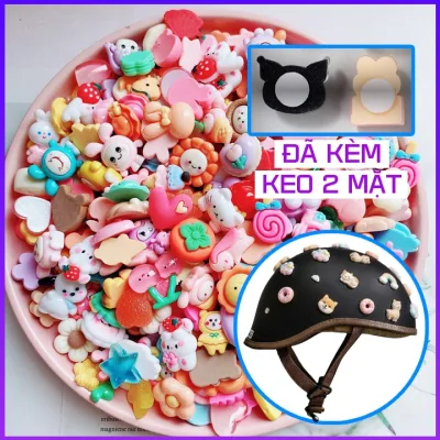 Charm nổi 3D gắn mũ bảo hiểm đa dạng nhiều màu đáng yêu cute - Giao theo màu không trùng hình ngẫu nhiên