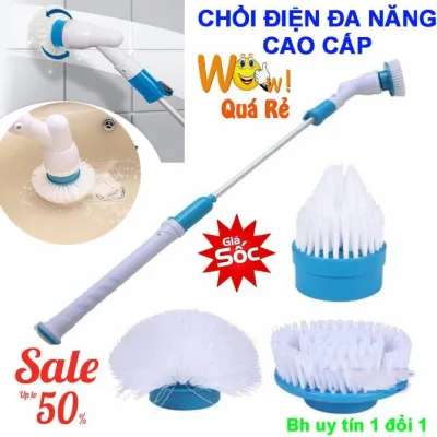 Chổi điện đa năng dọn vệ sinh nhà tắm nhà bếp siêu nhanh sạch tặng kèm 3 đầu hàng cao câp chinh hãng bảo hành 12 tháng , cách dọn nhà vệ sinh nhà tắm nhanh sạch