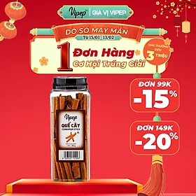 Quế Cây Tự Nhiên Vipep Hũ Nhựa 200g