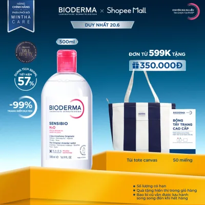 Dung dịch làm sạch và tẩy trang công nghệ Micellar cho da thường & nhạy cảm Bioderma Sensibio H2O - 500ml