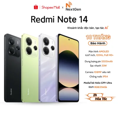 Điện Thoại Thông Minh Xiaomi Redmi Note 14 6/128GB - 8/128GB - 8/256GB Bản Quốc Tế - Bảo hành 18 Tháng
