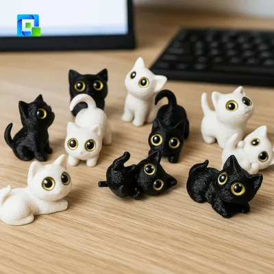ZYJC 3D In Hình Mèo Các Bức Tượng Nhỏ Đồ Chơi, Thủ Công Mô Hình Halloween Mèo Anime Hình, Điêu Khắc PLA Trưng Bày Sưu Tập Mèo Con Phong Cảnh Vi Mô Thủ Công Tiệc Quà Tặng