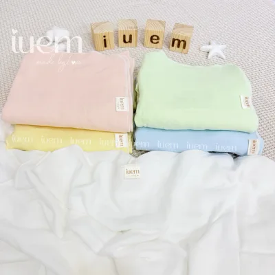iuem Khăn tắm sợi tre bamboo 4 LỚP kích thước 90*95cm (+-2cm), dành cho bé từ sơ sinh, đa năng làm khăn quấn ủ,