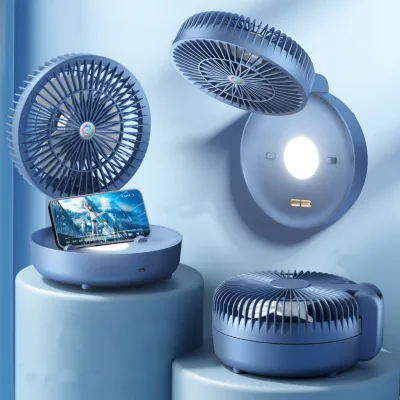 Electric foldable mini pocket desk Wall fan with night light plush indoor and home toilet-Hause