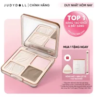 JUDYDOLL Phấn bắt sáng tạo khối 4 ô Highlight Contour Palette Tự nhiên Lâu trôi Chống nước 9g