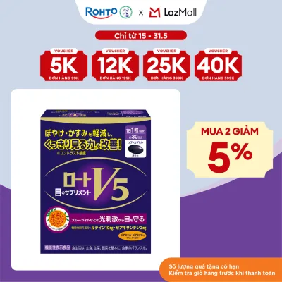 Viên uống bổ mắt Lutein Rohto V5 ( Hộp 30 viên) (nhập khẩu từ Nhật Bản)