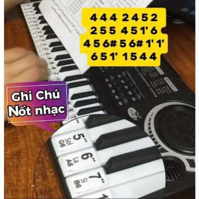 Miến dán phím nốt nhạc đàn piano, tặng kèm các bài nhạc thiếu nhi - giúp rễ học chơi đàn hơn