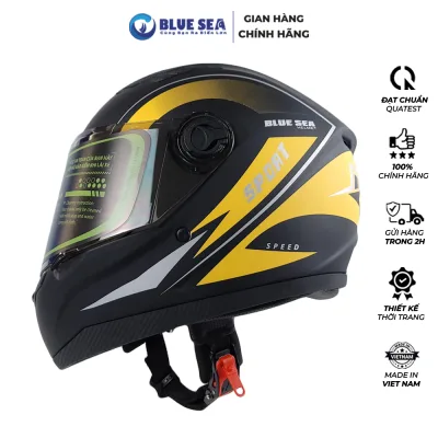 Mũ Bảo Hiểm Full Face BLUE SEA - A105 - Sơn Mờ Cao Cấp - Made in Việt Nam - Hàng Chính Hãng