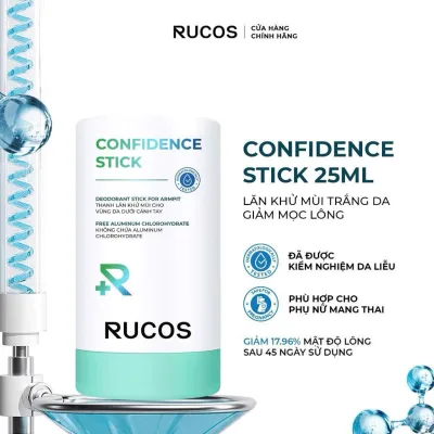 Lăn khử mùi trắng da giảm mọc lông 25ml - Confidence Stick - Rucos