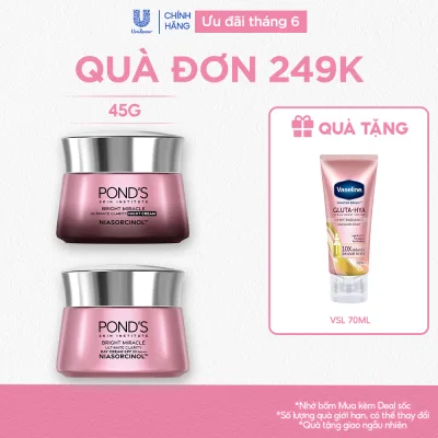 Kem sáng da đa tầng ngày/đêm Pond's Bright Miracle mờ thâm sạm với Niasorcinol 45G