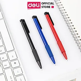 Combo 5-10-20 Bút Bi Viêt Bi Bấm Văn Phòng Học Sinh 0.7mm Deli - Đầu Bấm Thiết Kế Chống Trượt Tiện Dụng - 6546S