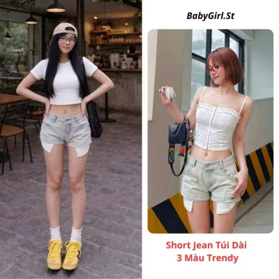 Quần short jeans nữ cạp vừa form đẹp – basic, dễ phối áo, siêu cháy chuẩn trend 2026 N01BABY