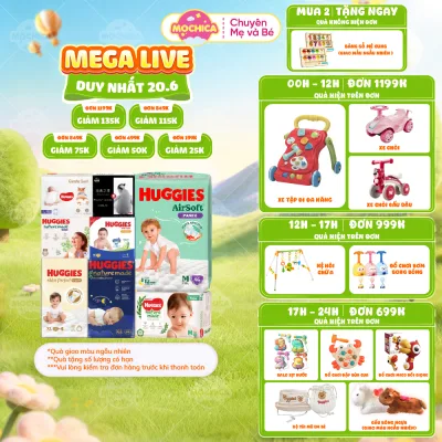 Tã Bỉm Quần/Dán HUGGIES siêu cao cấp Platinum Nature Made đầy đủ size - Mochica