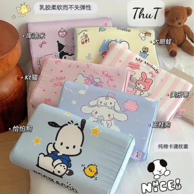 Gối Cao Su Non Vải Cotton Êm Ái Thoáng Mát Cho bé Từ 1-8 Tuổi