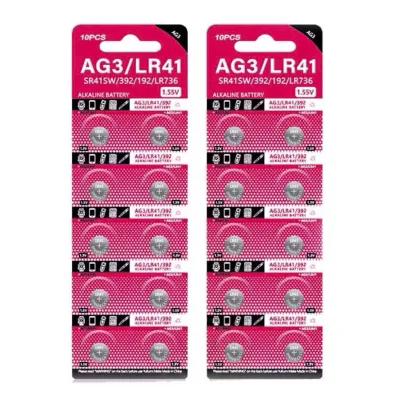 Pin cúc áo AG1/LR621 AG3/LR41 AG4/LR626 AG5/LR754 AG6/LR920 AG10/LR1130 AG13/LR44 ,AG5 LR 754 điện áp 1.55V (Vỉ 10 viên)