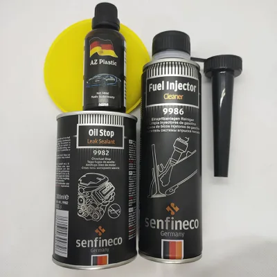 Prevent Oil Leaks (Se-9982) and Clean Gasoline Injectors (Se-9986) Brand Senfineco – Germany Free 1 Set of Black Plastic Restoration Kit, Rough Plastic Exterior of Cars