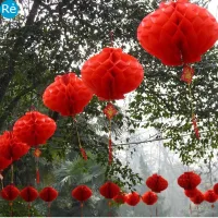 Đèn lồng đỏ dùng chung Tết Nguyên Đán Nguyên Tiêu Trung Thu trang trí gia đình công ty sự kiện combo 10 20 50 60 100...