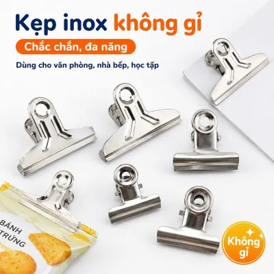 Kẹp vé bằng thép không gỉ, nhiều kích cỡ lớn, vừa và nhỏ, kẹp tài liệu văn phòng, kẹp sách tài chính, kẹp văn phòng phẩm