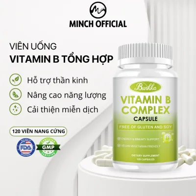 Viên uống bổ sung vitamin B tổng hợp Vitamin B Complex Bunkka hỗ trợ miễn dịch cải thiện tinh thần