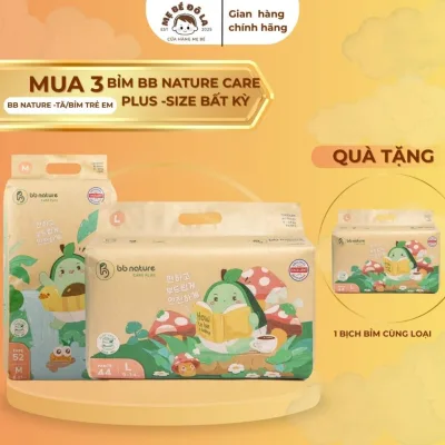 3 Bịch Tã Bỉm BB Nature Care Plus - Tặng 1 Bịch Bỉm Cùng Loại - Tã Dán Tã Quần BB Nature Care Plus Full Size NB-XXXL