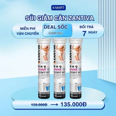 Sủi Giảm Cân Zantiva Viên Sủi Giảm Béo Đốt Cháy Mỡ Thừa Giữ Vóc Dáng Thon Gọn 20 Viên