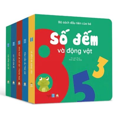Bộ sách đầu tiên của bé 5 cuốn bồi cứng - Sách thơ cho bé sơ sinh, 0-6 tháng, 1 tuổi, em bé tập nói phát triển vốn từ
