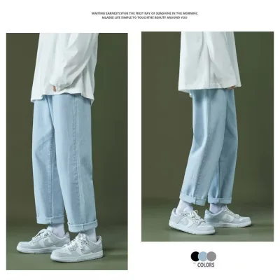 Feveld Phong Cách Hồng Kông Hợp Thời Trang Nam Mùa Hè Mới Cá Tính Quần Jean Chữ Hip Hop Ins Hợp Thời Trang Phố Cao Cấp Thời Trang Pu Đẹp Trai Quần Jeans Dành Cho Nam