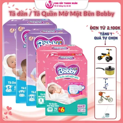 Bỉm Tã Quần Mở Một Bên - Tã Dán Bobby Siêu Khô Thoáng Đủ Size Cho Bé Từ 3 Kg Đến 20 Kg - Kho Bỉm Thanh Ngân