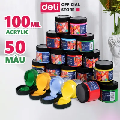 Màu Acrylic 100ml Cao Cấp Deli Dạng Hũ Finenolo - Tô Đất Sét Đất Nặn Tự Khô Vẽ Túi Vải Tote