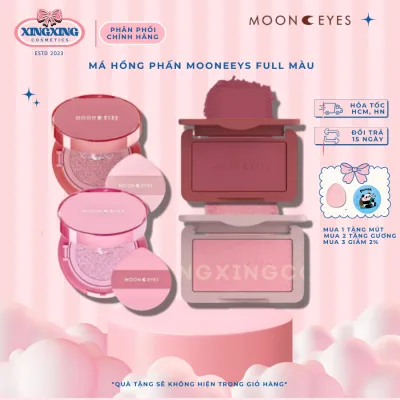 MOONEYES Phấn má hồng Moon eyes Chính Hãng 60 Màu Matte Blush phấn má mịn lì Tự Nhiên Lâu Trôi 6.5g XIN