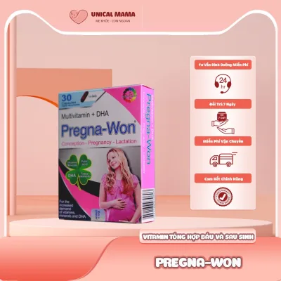 Vitamin tổng hợp Pregna Won + DHA bổ sung khoáng chất, tăng đề kháng cho phụ nữ mang bầu và sau sinh