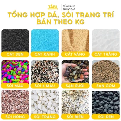 1KG Sỏi, Đá, Cát Trang Trí Hồ Cá, Bể Cá Thuỷ Sinh