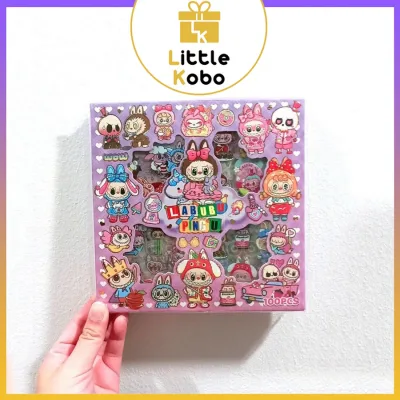 Hộp 100 Tấm Sticker Labubu Hình Dán Chống Nước Trang Trí Sổ Sách Dễ Thương Đồ Chơi Trẻ Em