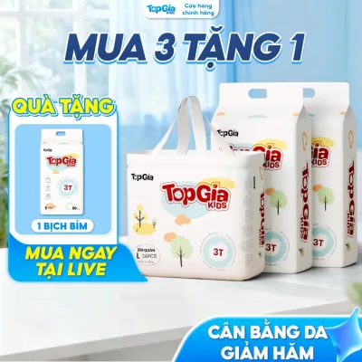 Combo 4 Bịch Tã/Bỉm Quần, Dán TOPGIAKIDS Mềm Mỏng Khô Thoáng Chống Tràn đủ size từ S - XXXL 28 - 50 miến