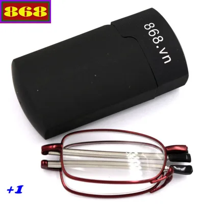 Mắt kính lão gọng xếp màu đỏ 1 độ, từ 1 độ đến 4 độ, mắt kính viễn, mắt kính rút, mắt kính gấp