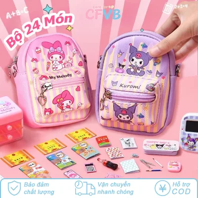Bộ 24 Món Túi/Ví Mini Đeo Chéo Đồ Chơi Văn Phòng Phẩm - Mô Phỏng Dễ Thương, Phụ Kiện Sáng Tạo Dành Cho Trẻ Em